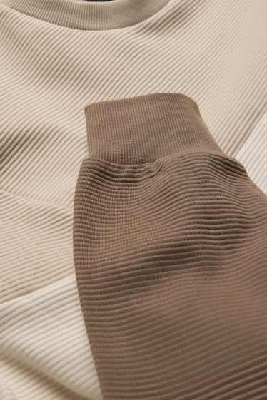 Uomo - Felpa - a coste - beige / marrone