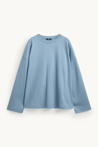 Dames - Longsleeve - relaxed fit - lichtblauw