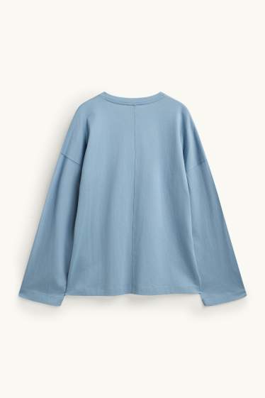 Dames - Longsleeve - relaxed fit - lichtblauw