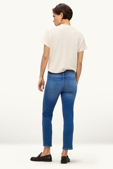 Dona - Crop slim jeans - mid waist - LYCRA® - texà blau