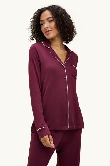 Femei - Pijama din viscoză - bordo