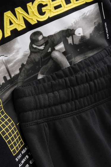 Copii - Băieți - Skater - set - hanorac și pantaloni de trening - 2 piese - negru