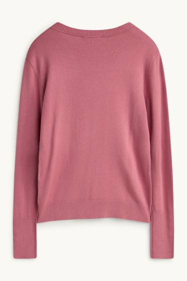 Damen - Feinstrick-Pullover - flieder