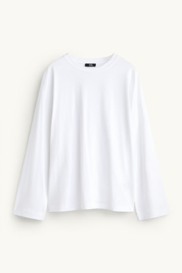 Dames - Longsleeve - relaxed fit - wit