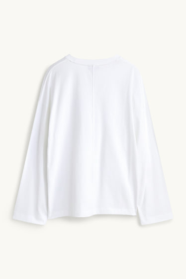 Dames - Longsleeve - relaxed fit - wit