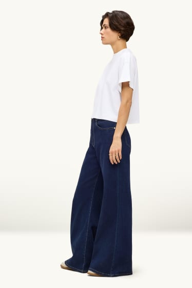 Femmes - Flared jean - high waist - bleu foncé