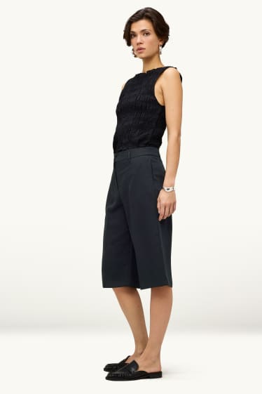 Dámské - Bermudy - mid waist - černá