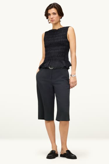 Dámské - Bermudy - mid waist - černá