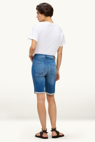 Dona - Bermudes texanes - mid waist - blau