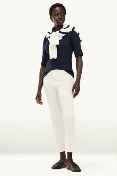Dames - Pantalon - mid waist - straight leg - wit