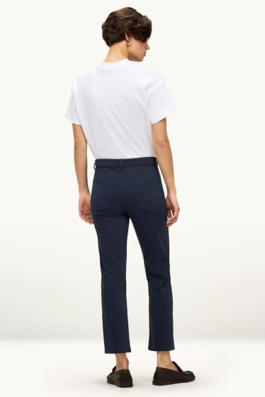 Dames - Pantalon - mid waist - straight leg - donkerblauw