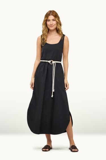 Damen - Fit & Flare Kleid - schwarz