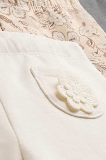 Nadó nena - Paquet de 3 - floretes - leggings per a nadó - gris/beix