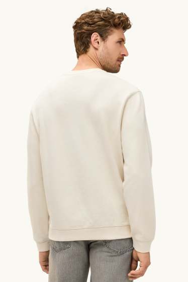 Herren - Sweatshirt - strukturiert - cremefarben