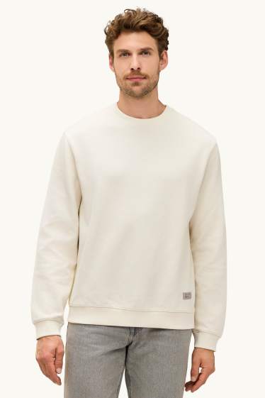 Herren - Sweatshirt - strukturiert - cremefarben