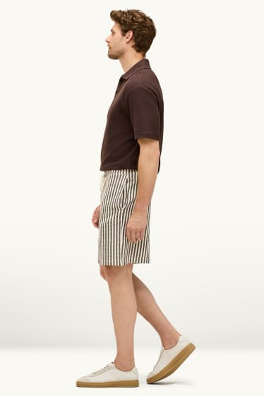 Herren - Strick-Shorts - gestreift - braun