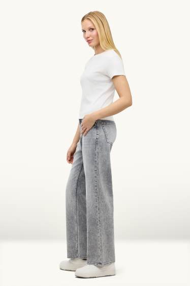 Dona - Baggy Jeans - mid waist - texà gris clar