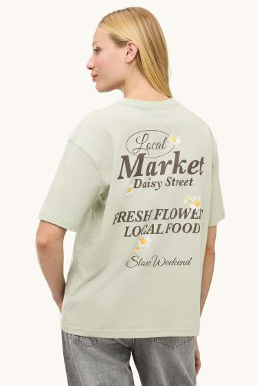 Damen - T-Shirt - Oversized - mintgrün