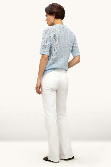Femmes - Flared jean - mid waist - blanc