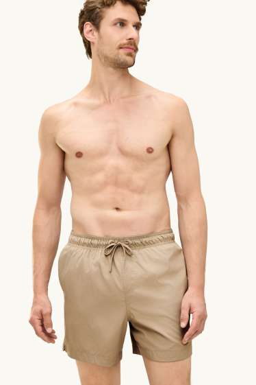 Herren - Badeshorts - 2-in-1-Look - beige