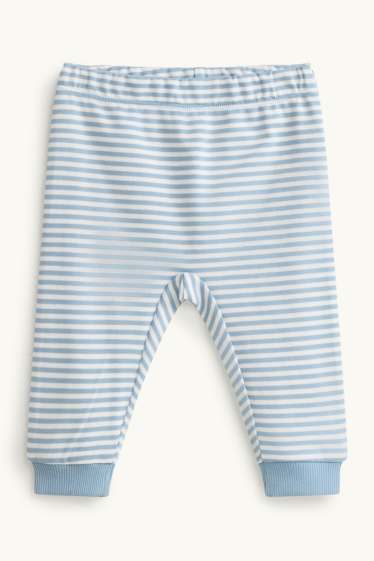 Baby Jungen - Bärchen - Baby-Pyjama - 2 teilig - weiss / hellblau