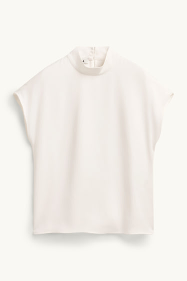 Femmes - Chemisier en satin - blanc crème
