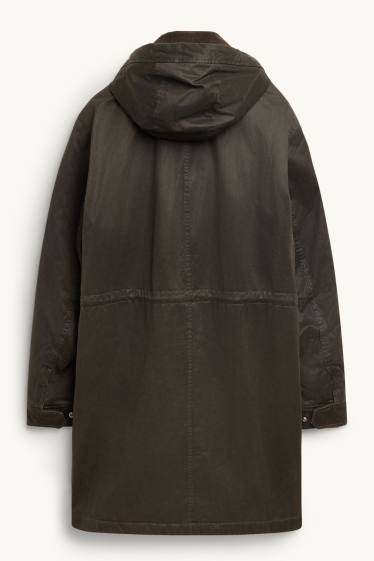 Pánské - Parka s kapucí - tmavošedá