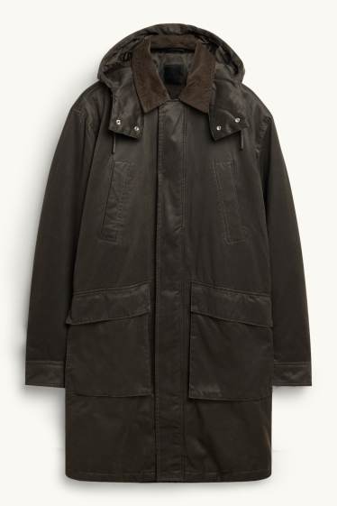 Pánské - Parka s kapucí - tmavošedá