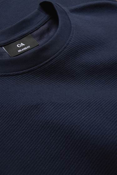 Home - Samarreta de mànigues llargues - relaxed fit - acanalada - blau fosc