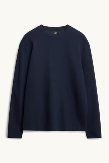 Home - Samarreta de mànigues llargues - relaxed fit - acanalada - blau fosc