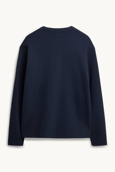 Home - Samarreta de mànigues llargues - relaxed fit - acanalada - blau fosc