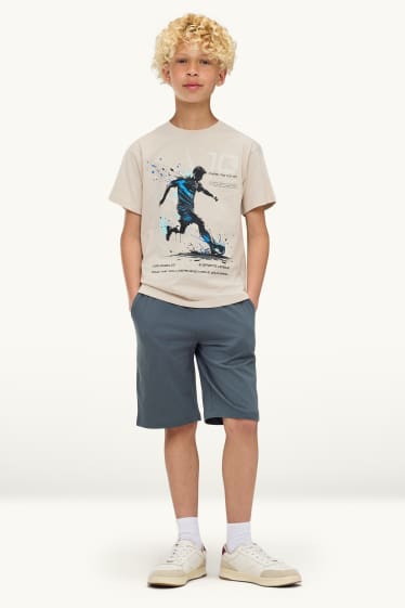 Bambini - Calcio - set - t-shirt e shorts - 2 pezzi - blu / crema