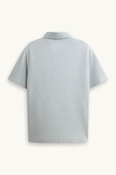 Herren - Poloshirt - Regular Fit - strukturiert - grau
