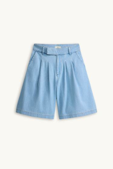 Damen - Jorts - Mid Waist - blau