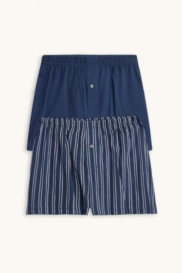 Heren - Set van 2 - boxershort - jersey - blauw