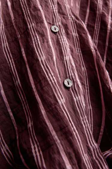 Donna - Blusa con nodo - fantasia - marrone