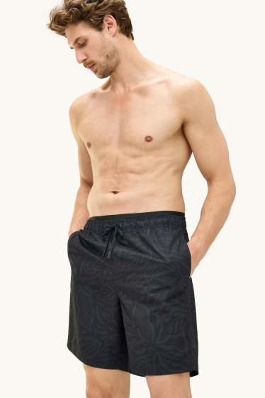 Men - Swim shorts - patterned - black