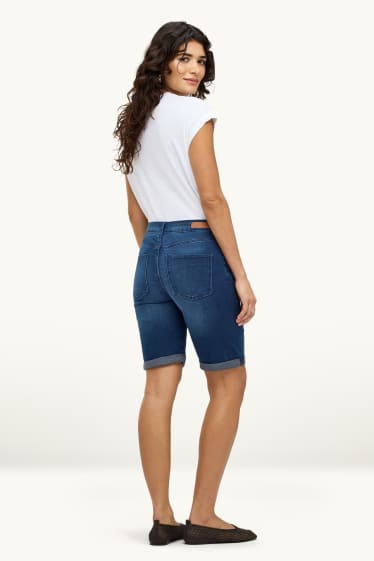 Dona - Bermudes texanes - mid waist - jog denim - texà blau