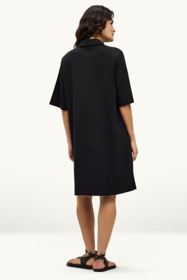 Dames - T-shirt-jurk - zwart
