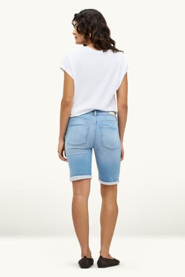 Dona - Bermudes texanes - mid waist - jog denim - blau clar