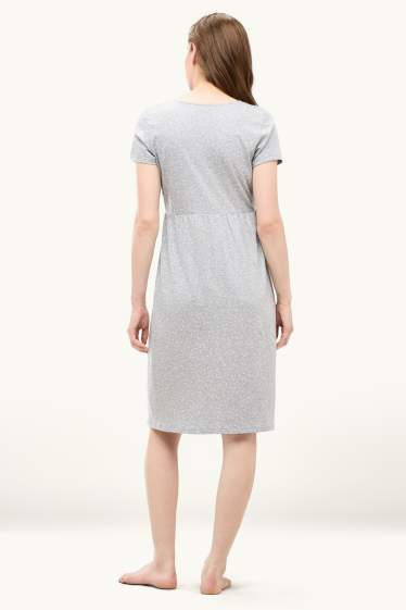Women - Nursing nightdress - polka dot - gray