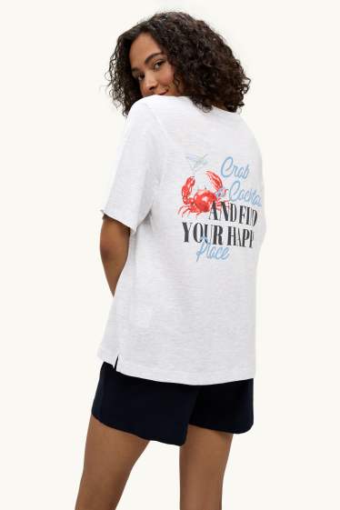 Femmes - Pyjashort - bleu / gris