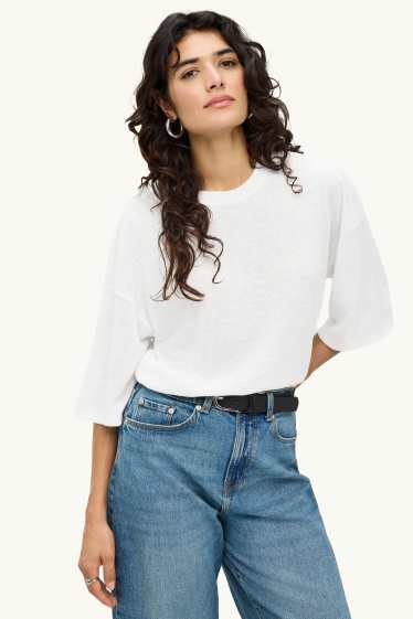 Women - T-shirt - relaxed fit - white