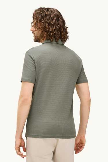 Herren - Poloshirt - Regular Fit - strukturiert - grün / grau