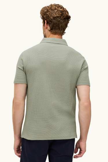 Men - Polo shirt - regular fit - textured - light green
