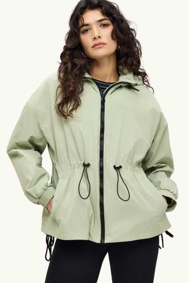 Damen - Jacke mit Kapuze - hellgrün