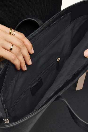 Dona - Bossa shopper gran - pell sintètica - negre