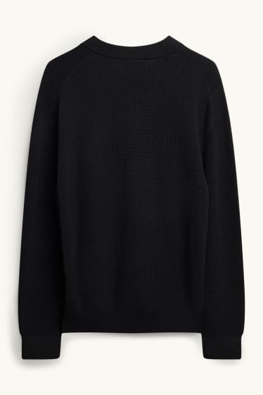 Hommes - Pull avec encolure en V - noir