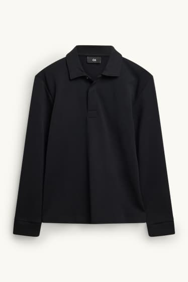 Bărbați - Tricou polo cu mânecă lungă - negru