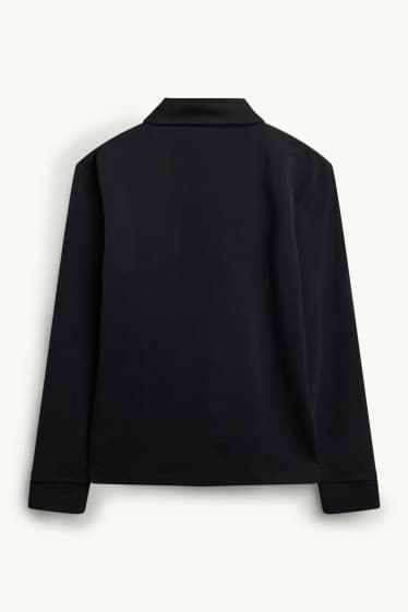 Bărbați - Tricou polo cu mânecă lungă - negru